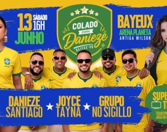 Evento beneficente “Colado com Danieze” acontece no dia 13 de junho em apoio às famílias atingidas pelas chuvas na Paraíba