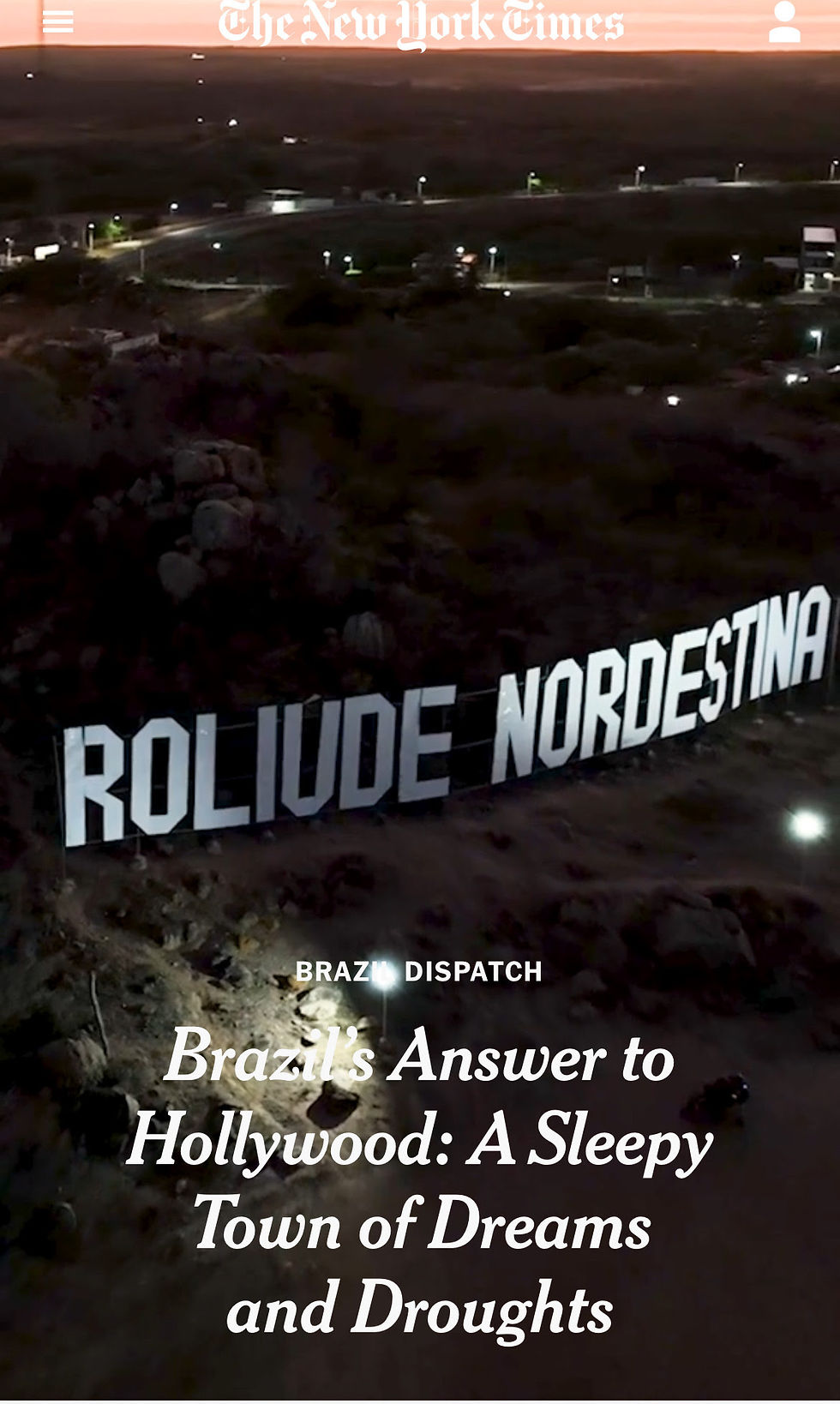 letreiro da roliúde nordestina no NYT
