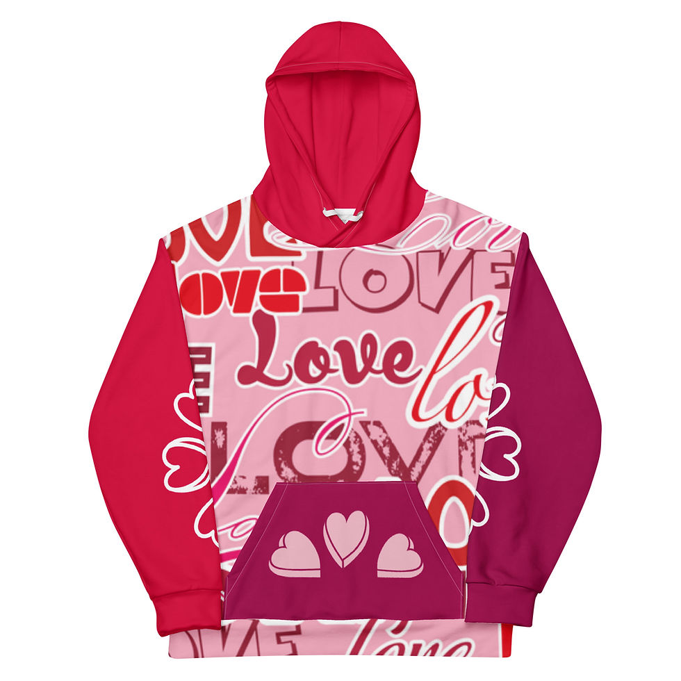 Thumbnail: LOVE Pink Unisex hoodie