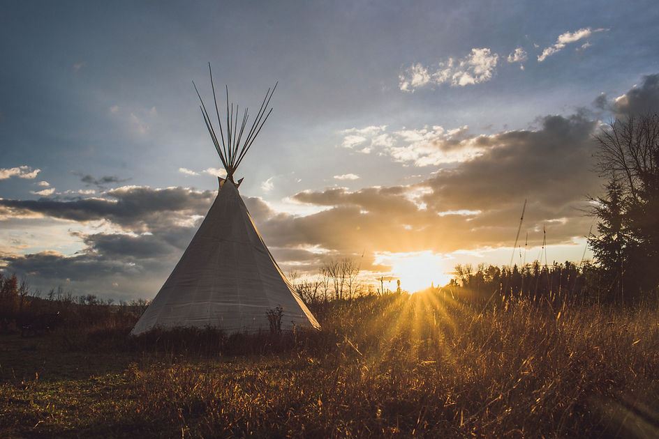 Teepee Tipi at sunset with dramatic sky.jpg