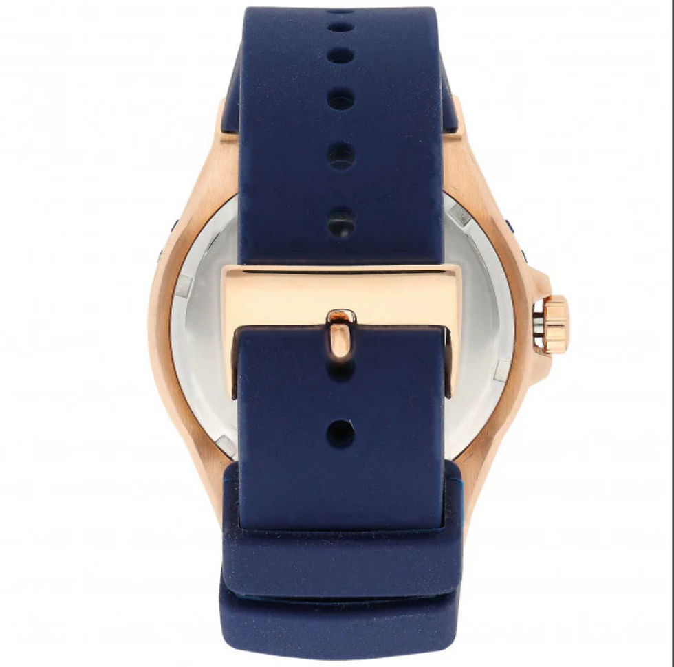 Thumbnail: Guess Overdrive White Dial Blue Rubber Strap Watch For Women