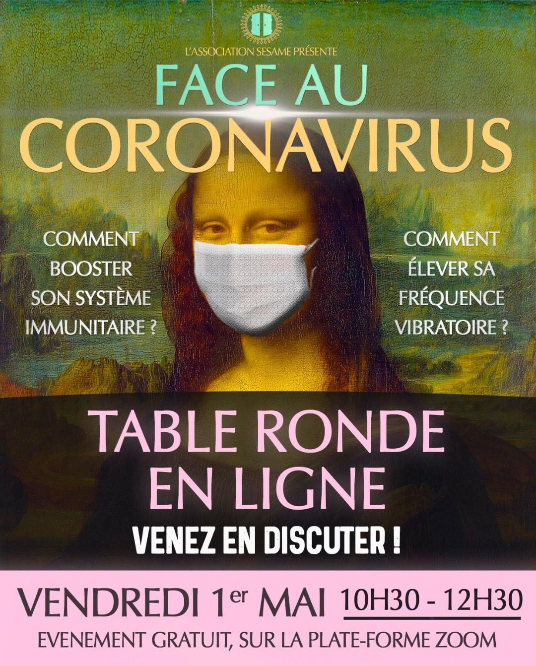 • Face au Coronavirus • Vendredi 1er Mai 2020 - 10h30 à 12h30 - Zoom