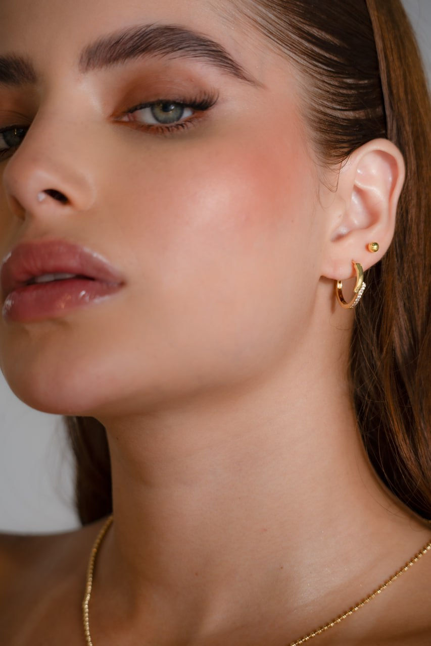 Candongas de oro laminado 18k. Candongas Melcocha. Inara oro laminado 18k joyería cali