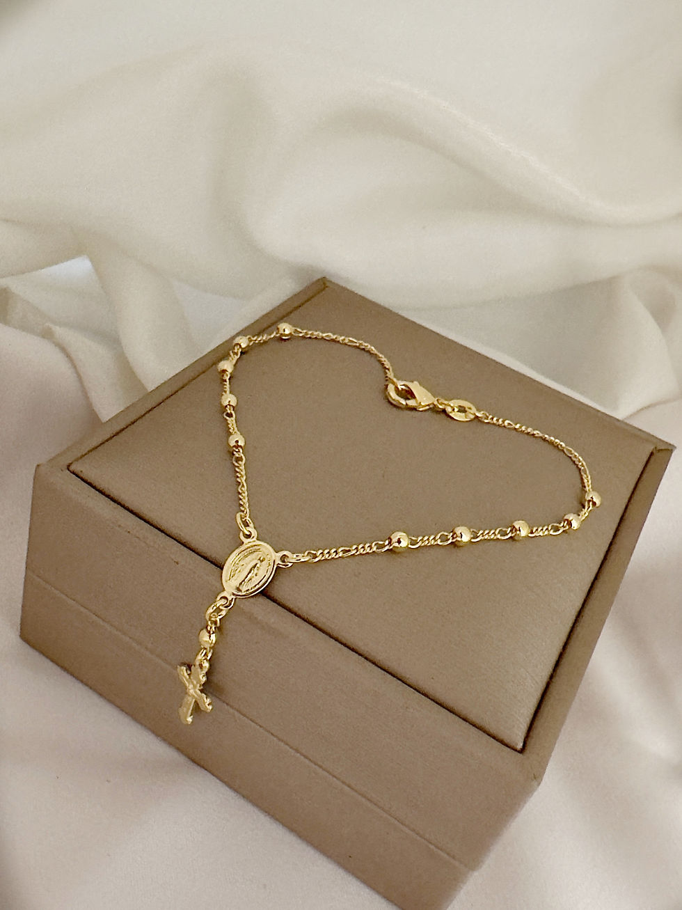 Miniatura: Denario Milagrosa oro laminado 18k. Pulseras para Parejas. AURUS ORO LAMINADO 18K.