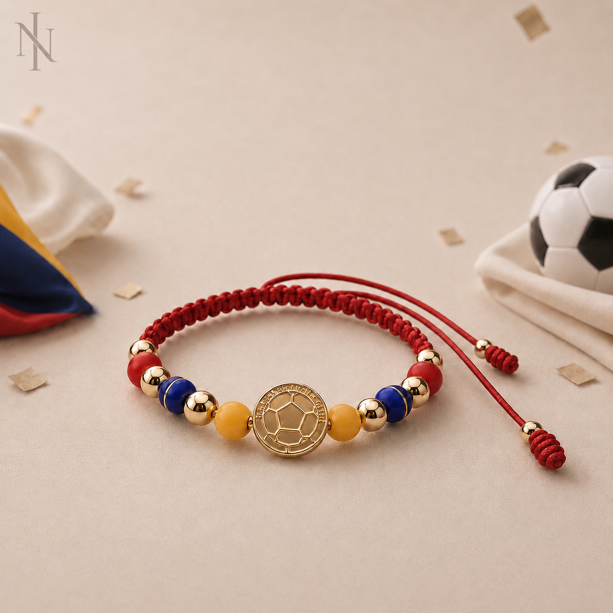 Pulseras para parejas. Pulseras oro laminado 18k. Pulsera Colombia Tricolor. Inara oro laminado 18k