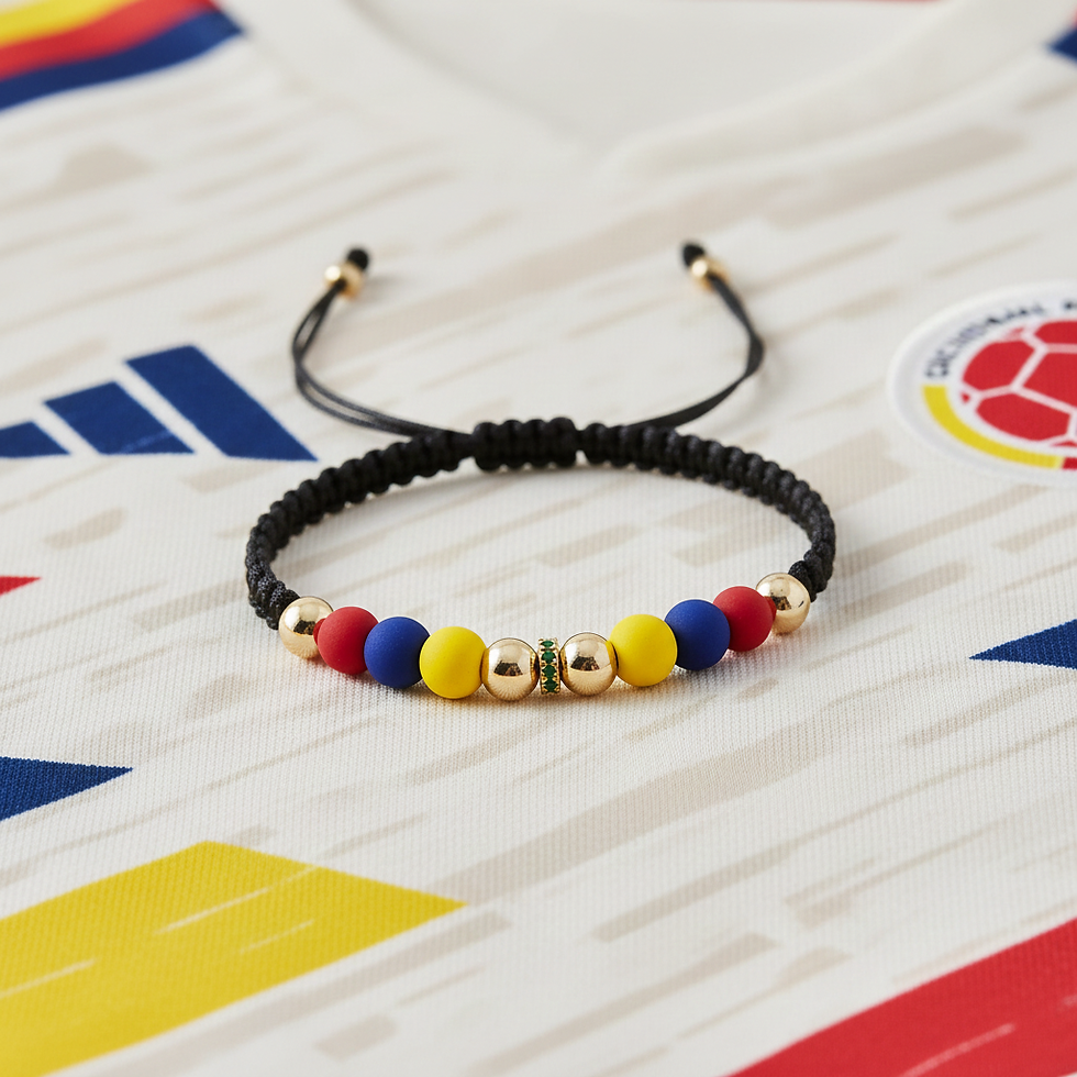 Pulseras para parejas. Pulseras oro laminado 18k. Pulsera Colombia Tricolor. Inara oro laminado 18k