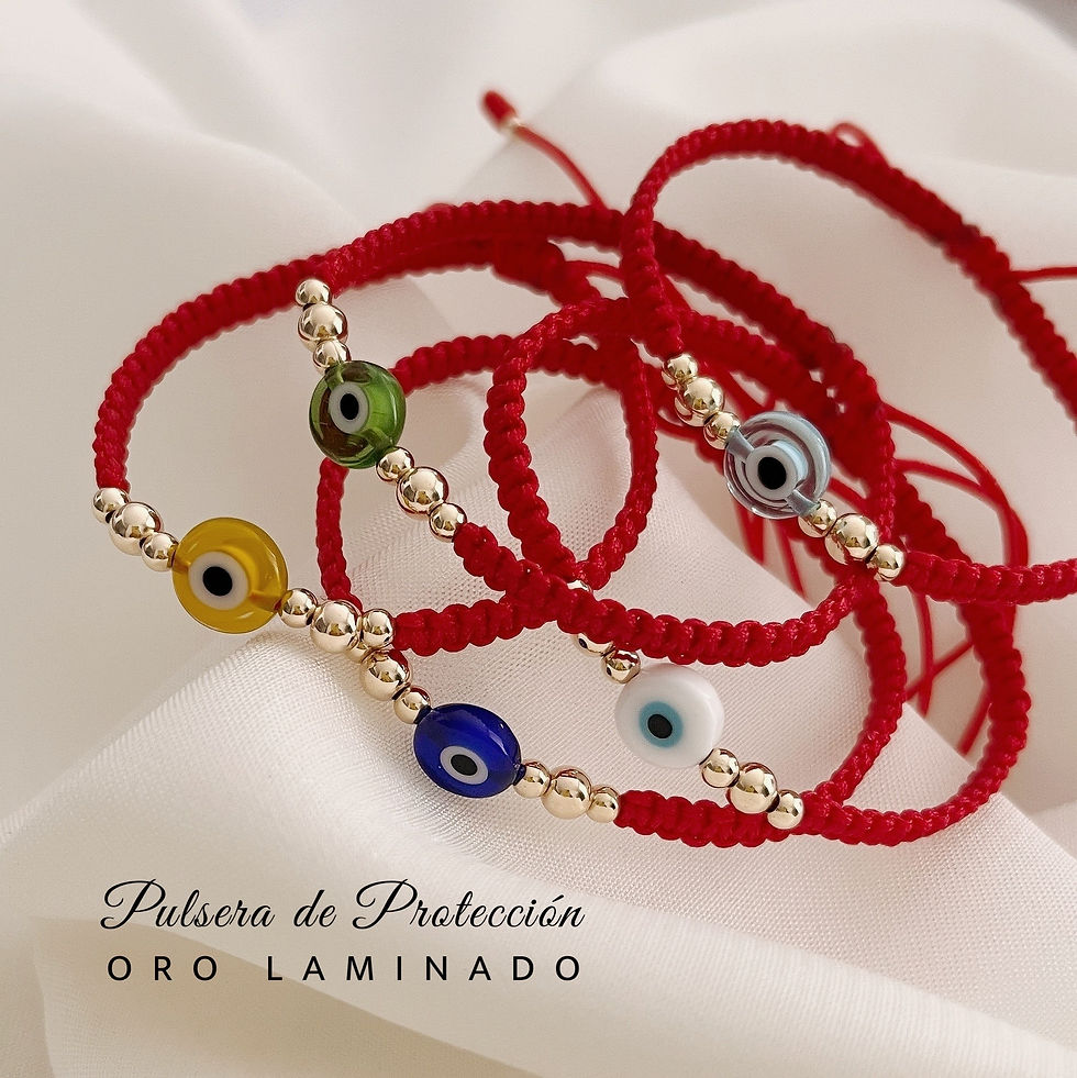 Pulseras tejidas oro laminado 18k. Pulseras ojo turco. Aurus Oro laminado 18k.