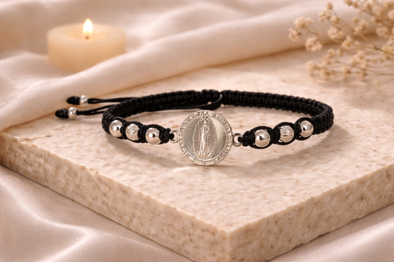 Pulseras para parejas. Pulseras plata 925. Pulsera San Miguel. Inara oro laminado 18k