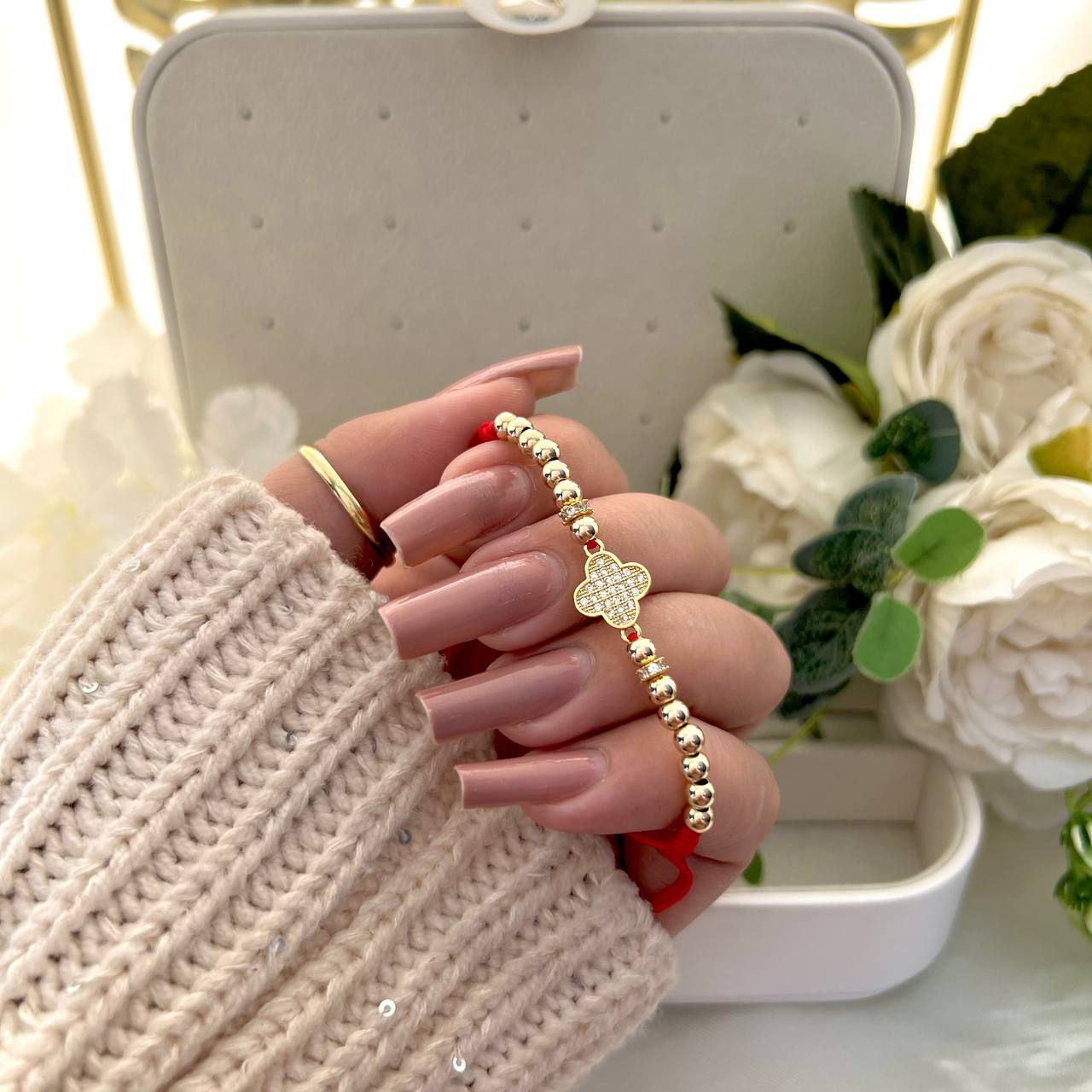 Van Cleff. Pulseras oro laminado 18k. Pulsera Colombia. Inara oro laminado 18k