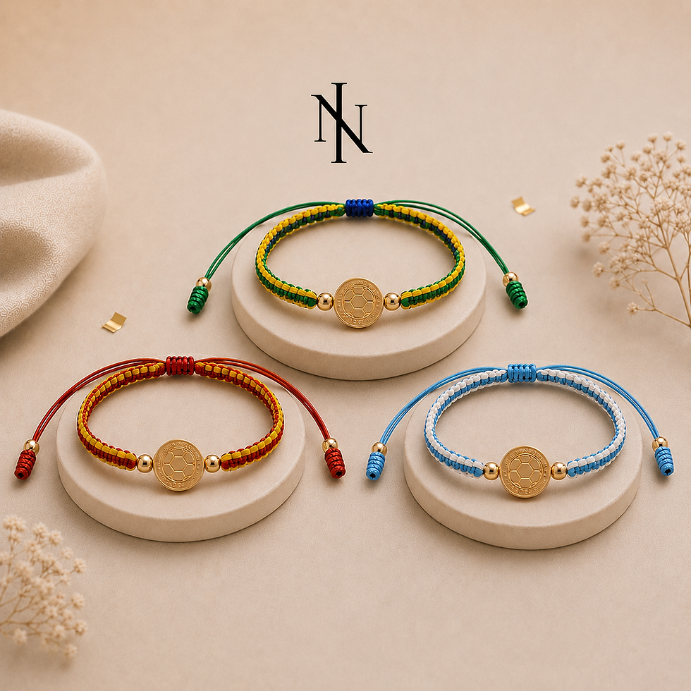 Miniatura: Pulseras para parejas. Pulseras oro laminado 18k. Pulsera Colombia Tricolor. Inara oro laminado 18k