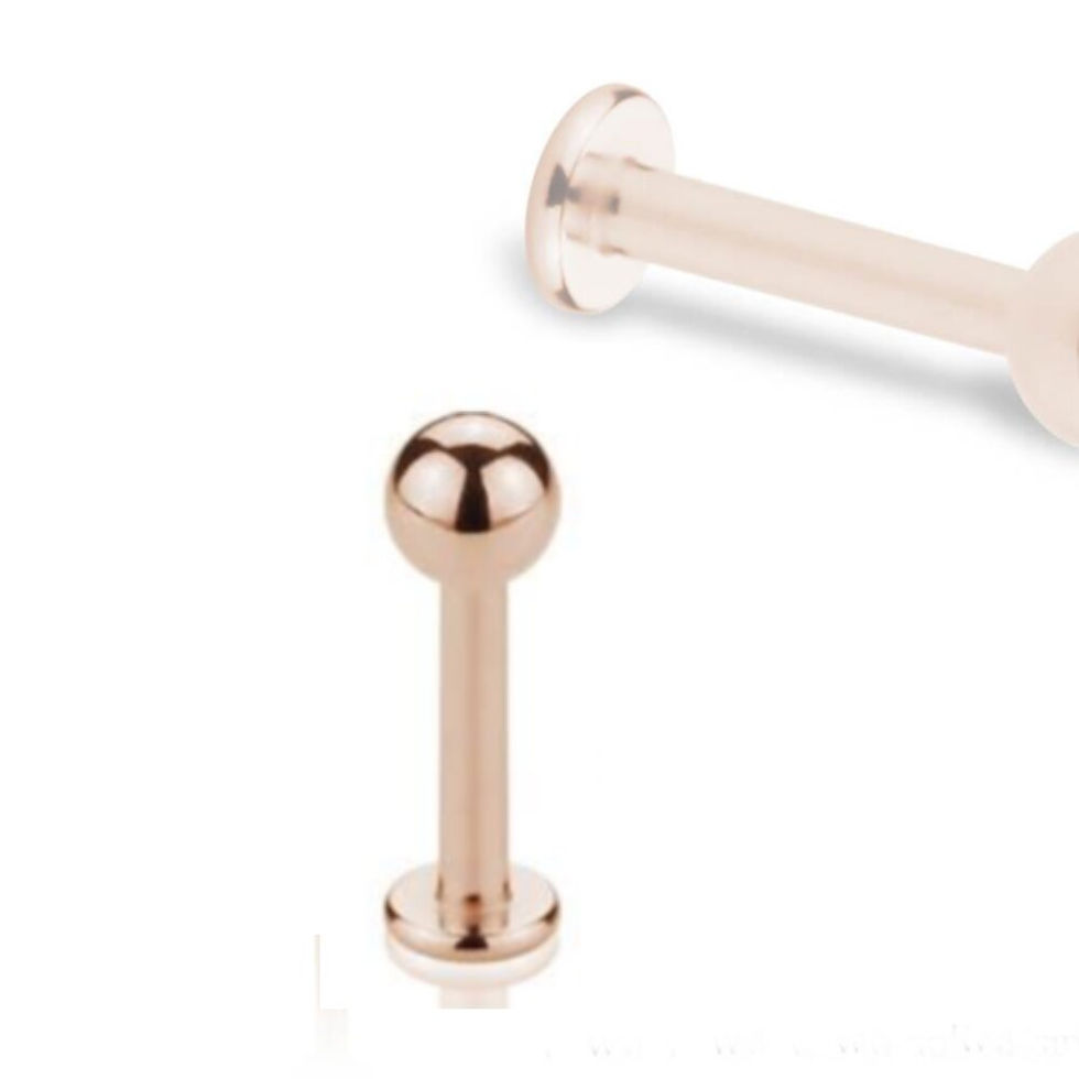 Labret Piercing 1,2mm 1,0mm Rosegold Ohr Tragus Helix Conch Lippenpiercing