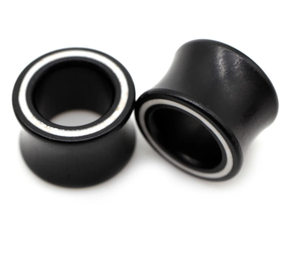 Ohrtunnel Tunnel Holz Schwarz Weiß Ohrplug Flesh Tunnel Plug Flared
