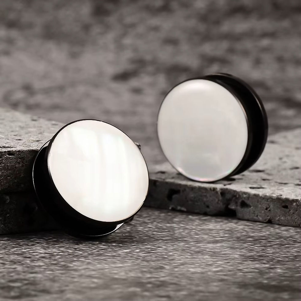 Miniaturbild: Ohrtunnel Tunnel Perlenmuschel Design 3 Farben Schraubverschluss Plug Ohrplug