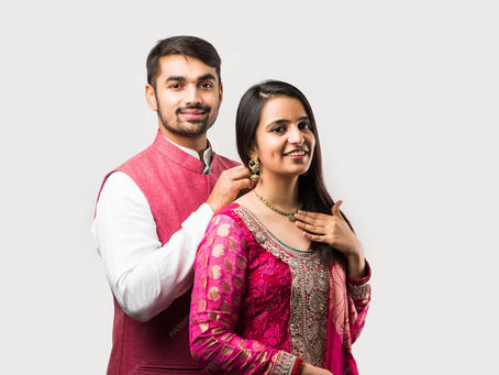 indian-man-tying-presenting-gold-necklace-his-beautiful-wife-birthday-valentine-s-day-anniversary-diwali-festival