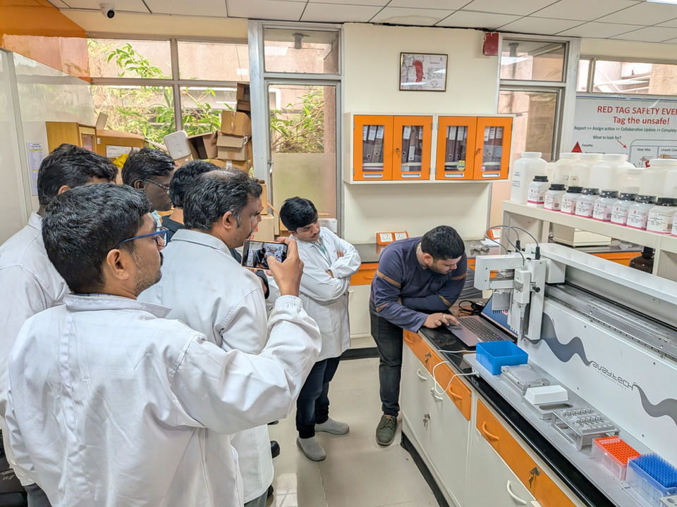 Precision life sciences automation systems deployed inside the active incubation and research facility at IKP Knowledge Park Hyderabad