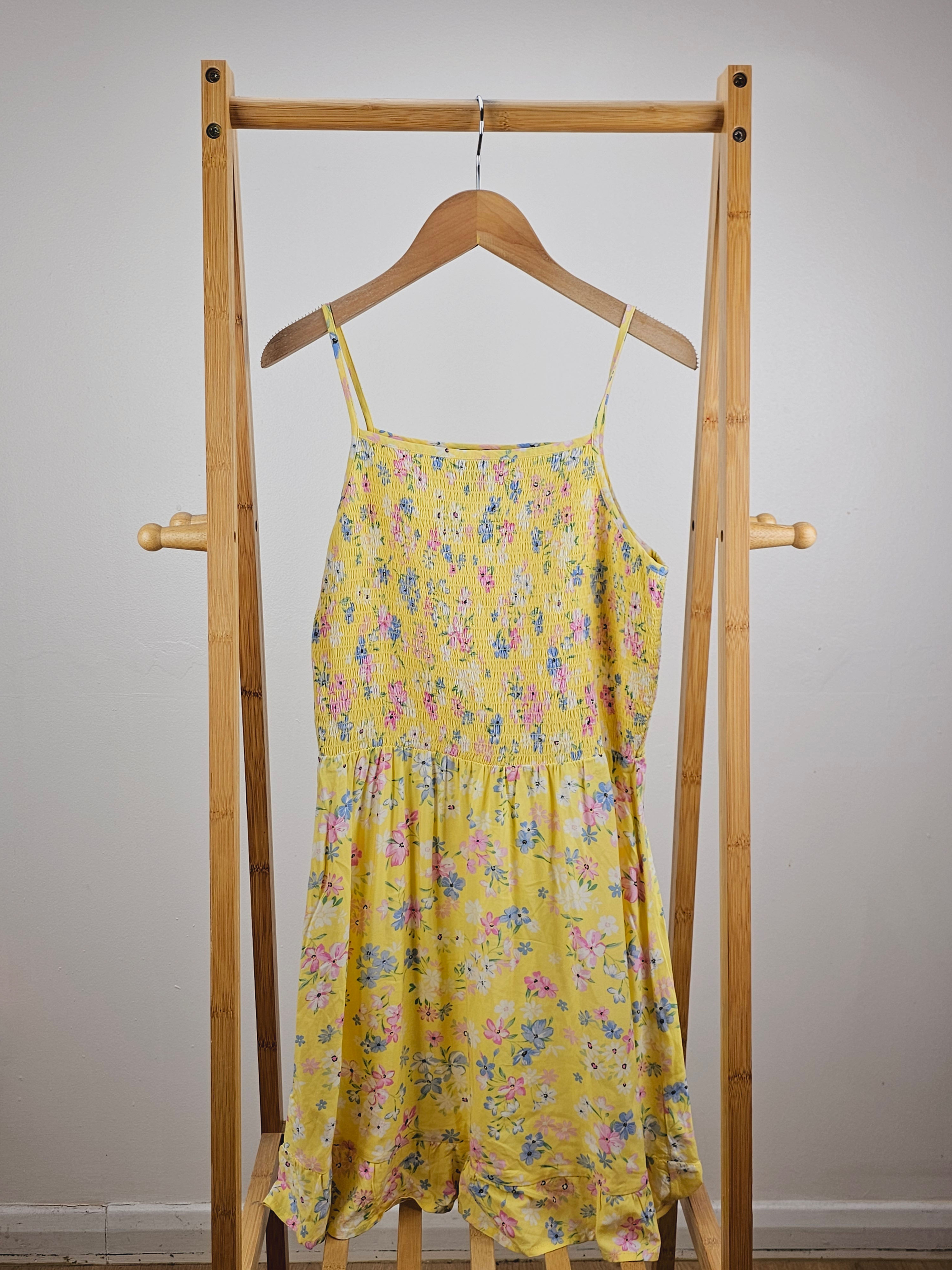 New Look yellow floral dress 14 years