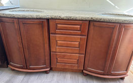 Floor model vanity cabinet on sale , 60"L x 21"Dx32.5"H