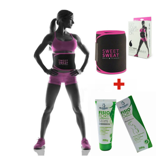 Cinta Abdominal Térmica Ativadora Sweet Sweat + Creme Redutor de