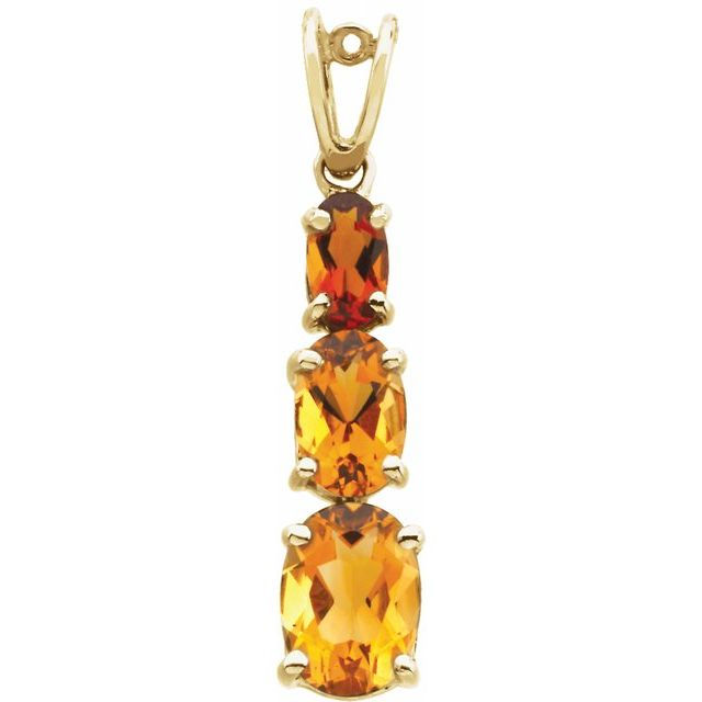 Thumbnail: 14k Yellow Gold Citrine Ombre Necklace