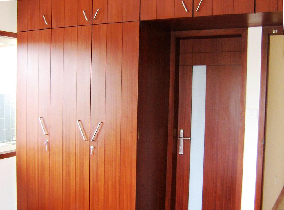 wooden slats wardrobe