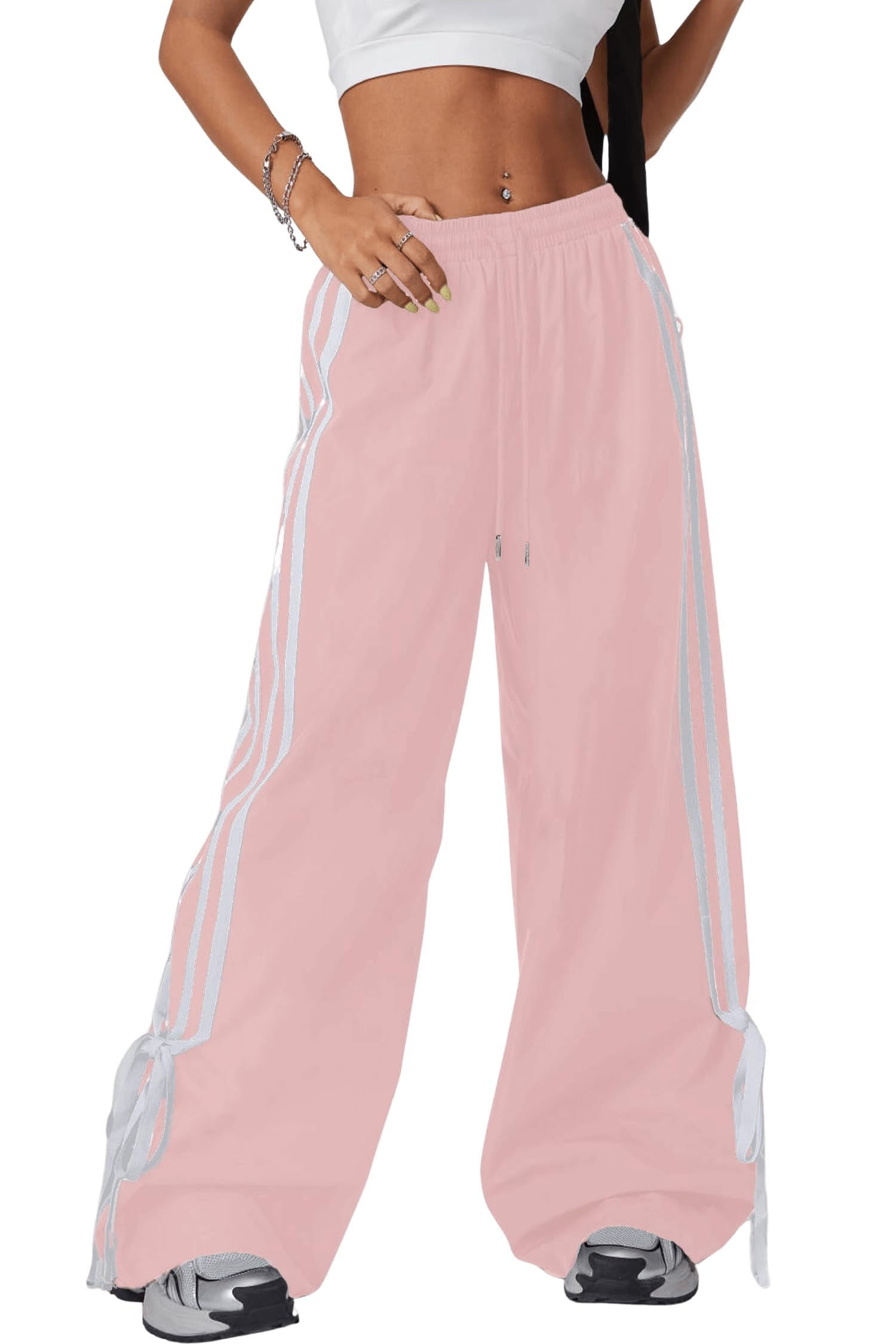 Y2K Bow Detail Wide-Leg Pants