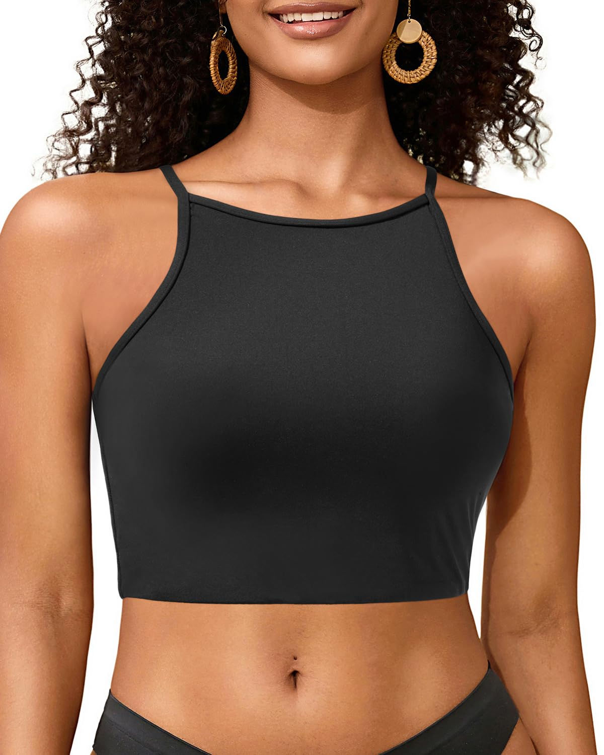 Racerback High-Neck Swim Top