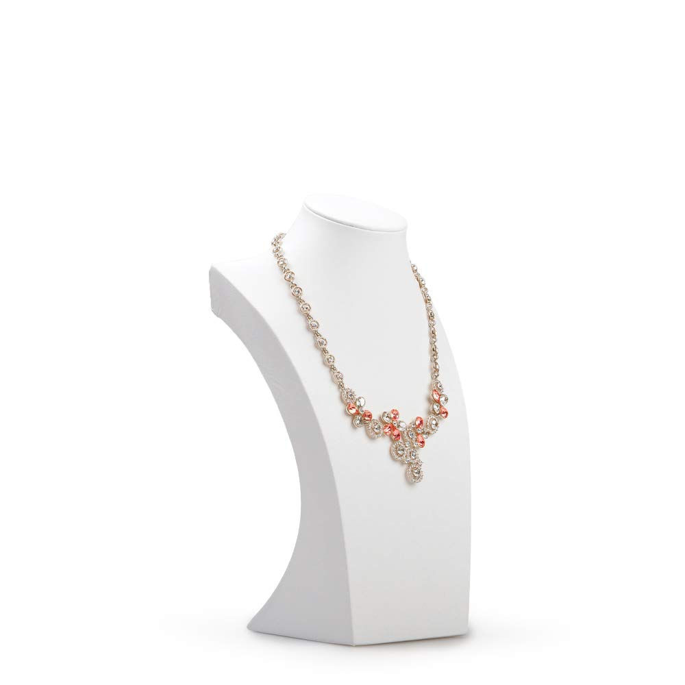 White Leather Necklace Display Stand