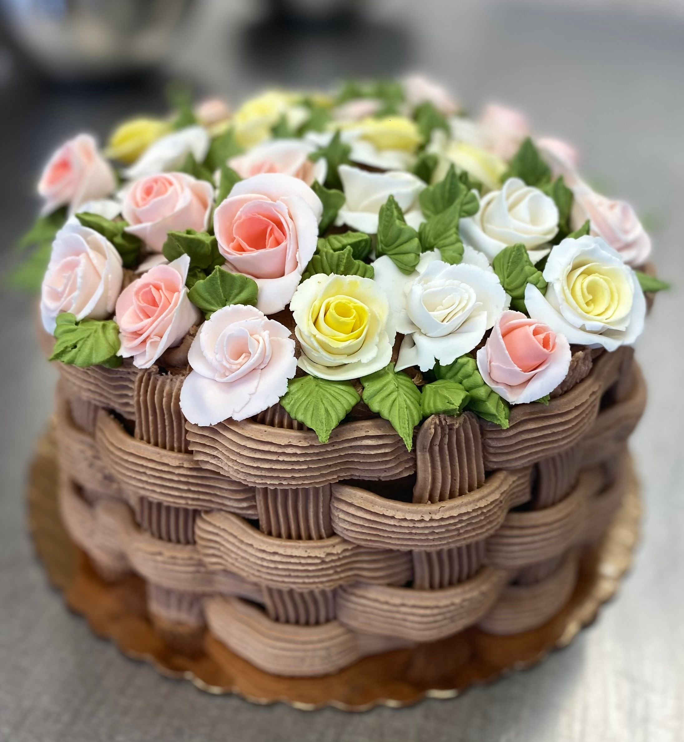 Basket of Flowers Cake