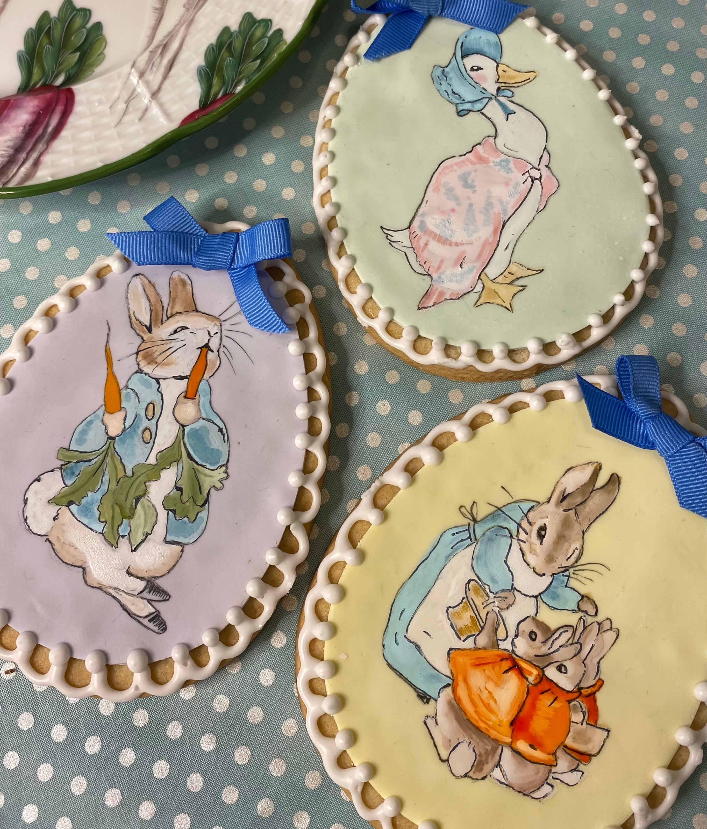 Hand-Painted Peter Rabbit Egg Cookies