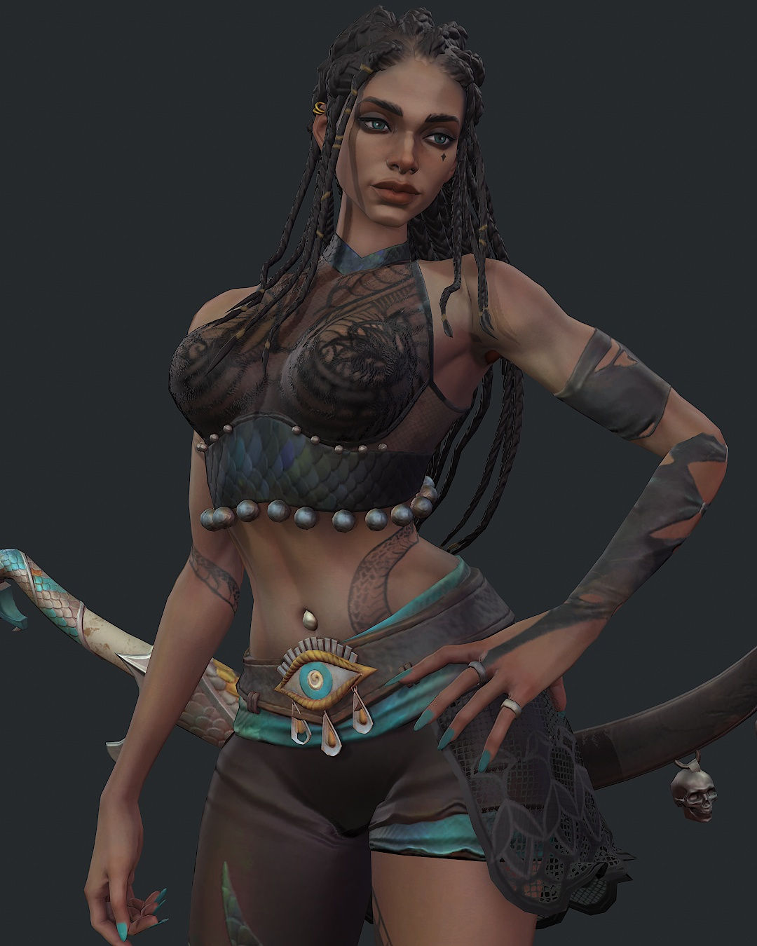 Stylized Female Warrior Dancer