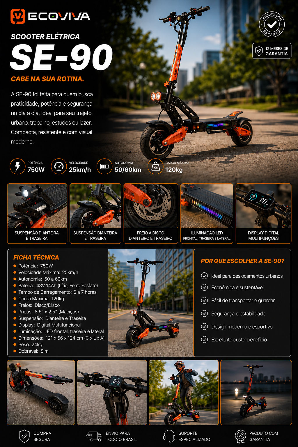 Patinete SE-90 - 750W