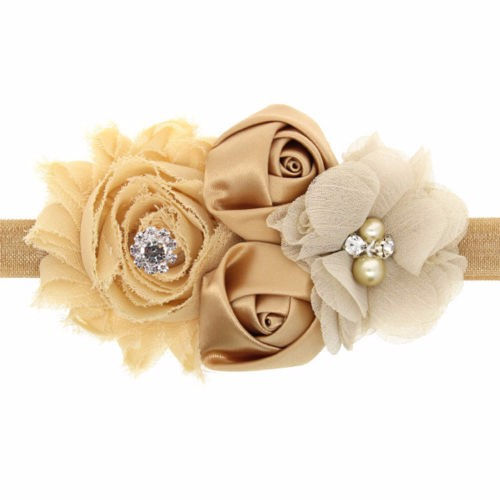 Chiffon & Ribbon Roses Headband For Girls