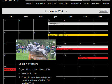 Calendrier 2024 : Concours Complet