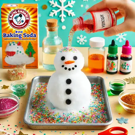 Christmas Science Activity Card: Baking Soda Snowman