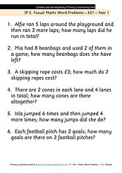 IMAGE Year 1 Maths Word Problems P.E..jp2