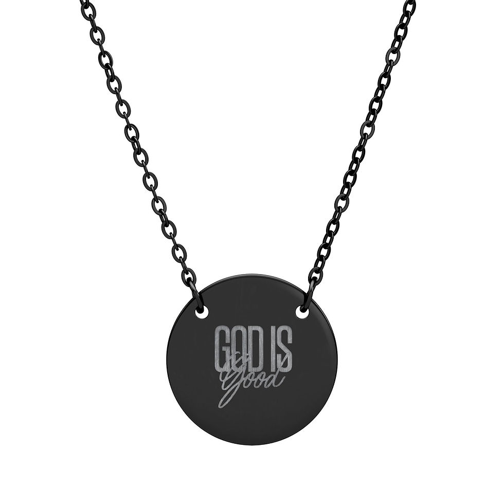 Thumbnail: Engraved "GOD IS Good" Circle Necklace