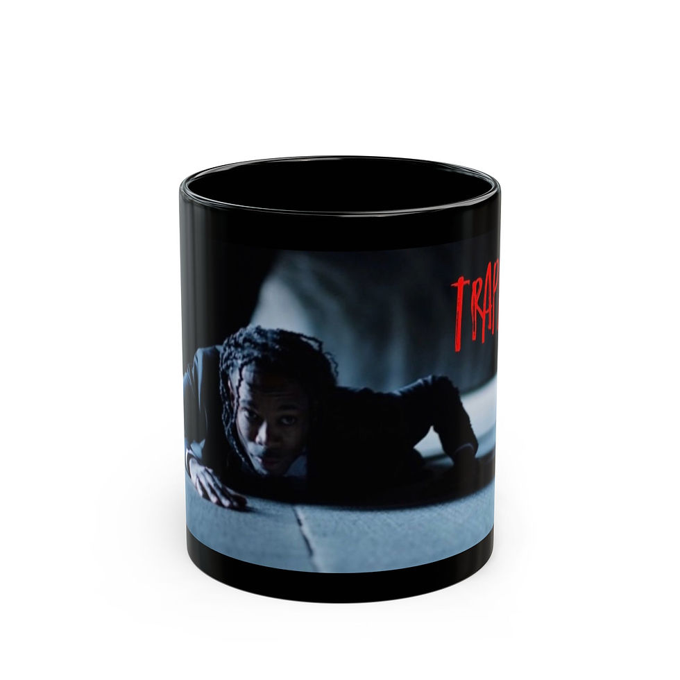 Thumbnail: Trapped Horror Scene Mug | Black Ceramic Coffee Cup