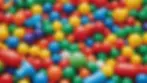 Eye-level view of a colorful selection of plastic toys in a child’s play area