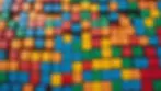 High angle view of colorful Montessori blocks sorted by color