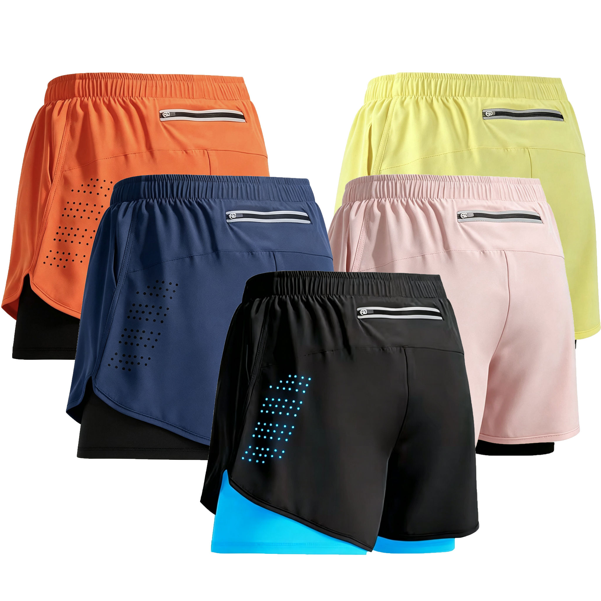 Men's Double Layer Shorts Summer Quick-drying Shorts Casual Fashion Male Clothin