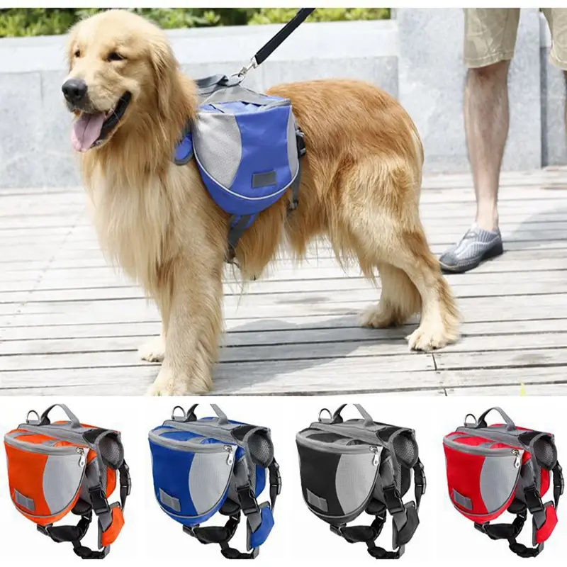 Mochila para cães de grande porte em atividades ao ar livre, com alça ajustável