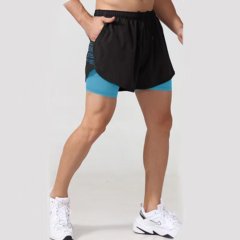 Miniatura: Men's Double Layer Shorts Summer Quick-drying Shorts Casual Fashion Male Clothin