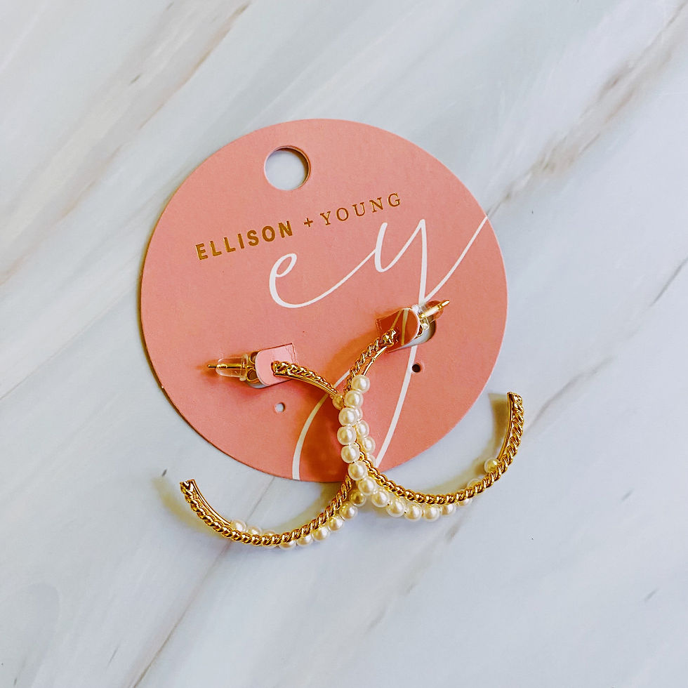 Thumbnail: Pearl And Gold Blended Hoop Earring