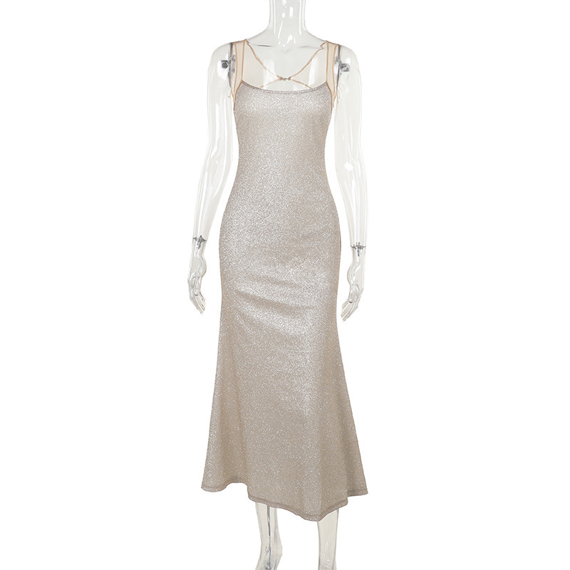 Thumbnail: Shiny Temperament Camisole Dress Women