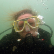 Diver in limited visibility