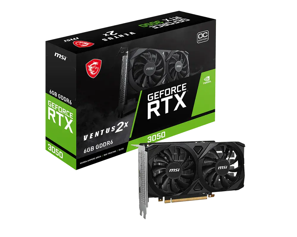 Tarjeta de Video MSI RTX 3050 VENTUS 2X 6GB OC GDDR6
