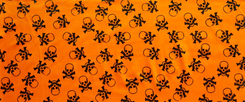 Thumbnail: Velboa Smooth Prints -  Orange Skull - 63