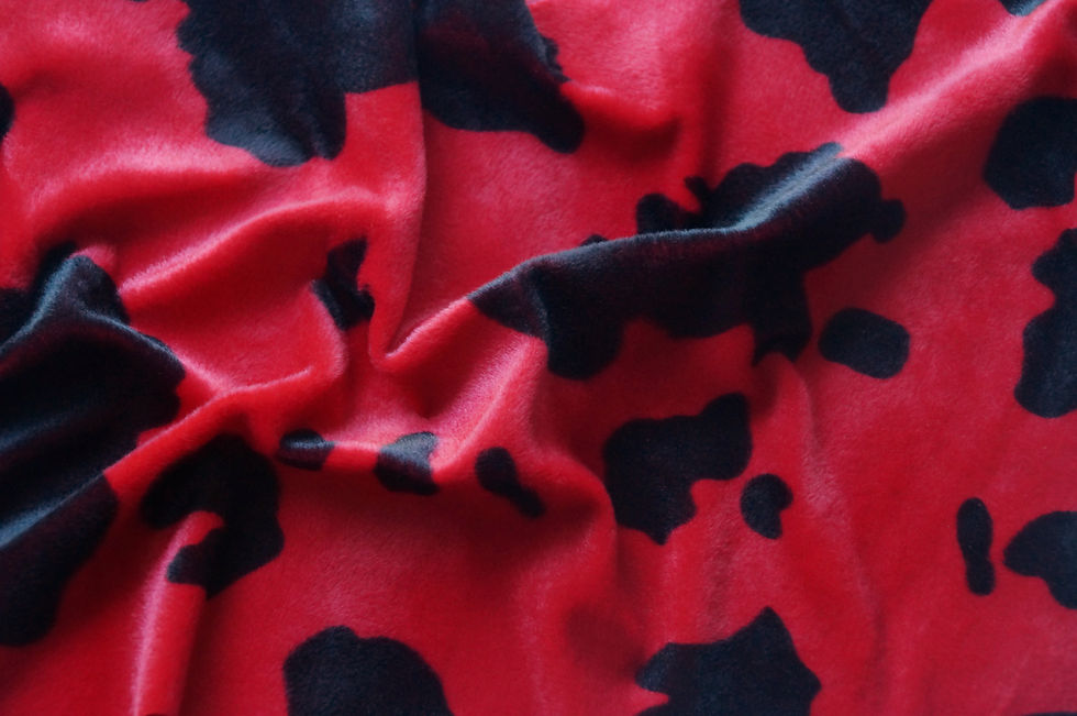 Thumbnail: Velboa Smooth Prints - Cow Red - 61