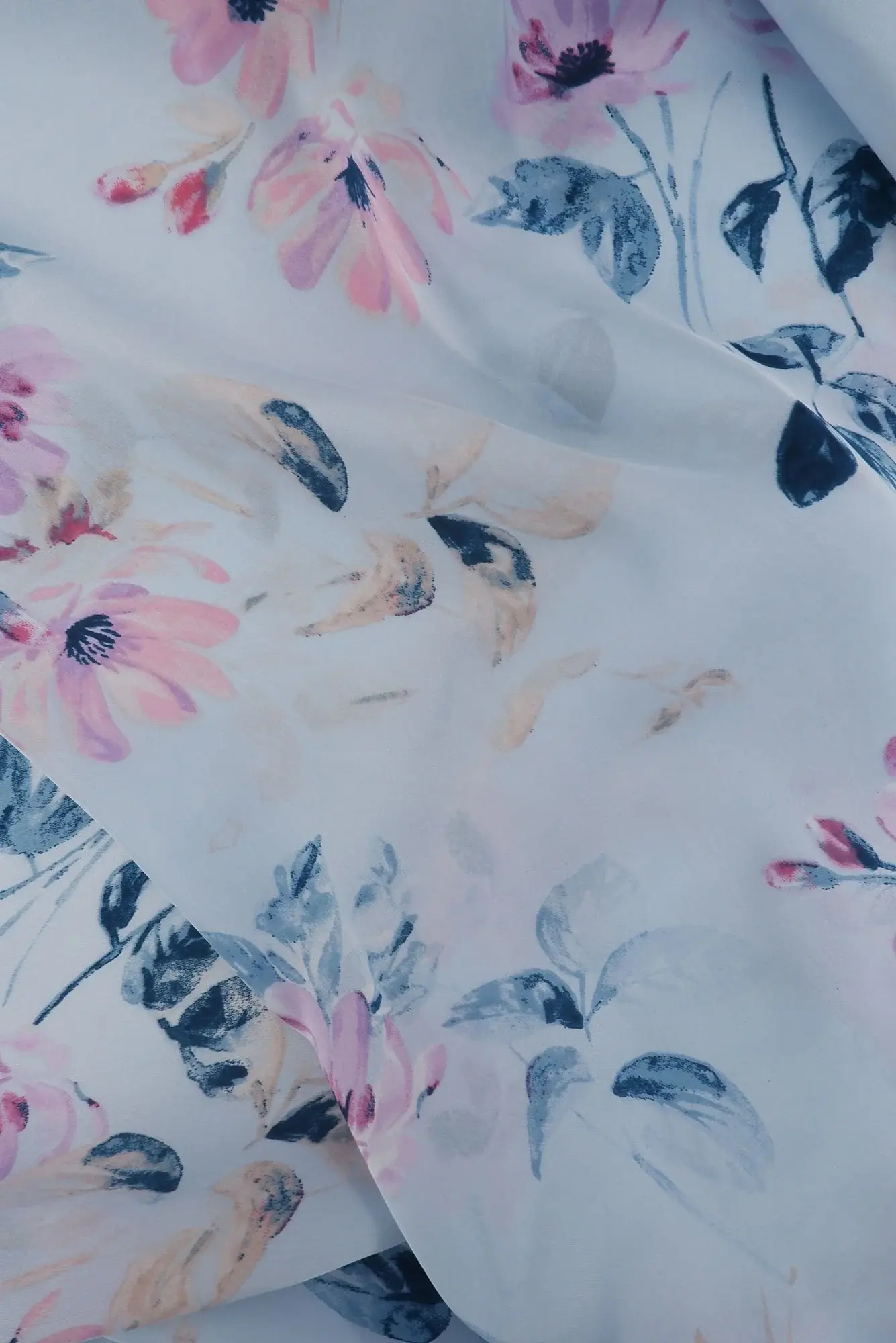 Vivid Floral Satin Fabric - 100% Polyester for Fashion Forward Designs