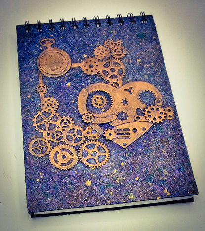 Mixed Media Notebook - Steampunk Heart
